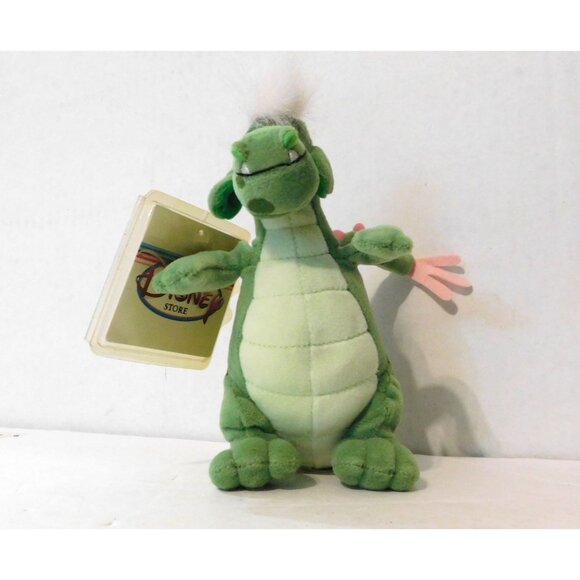 Disney Store Elliott Pete's Dragon Mini Bean Bag Plush 8” Green Pink Wings Tags - Picture 5 of 7